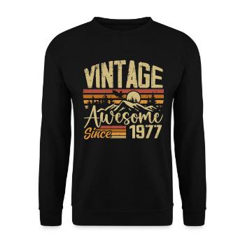 Vintage 1977 Rétro Cadeau D’anniversaire 1977 - Sweat-shirt Unisexe - noir - Devant - Alina (178cm) & Michal (187cm)