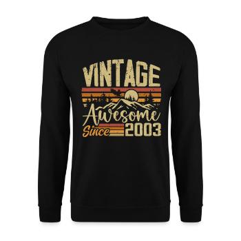 Jahrgang 2003 Retro Geburtstagsgeschenk 2003 - Unisex Pullover - Schwarz - Vorne - Alina (178cm) & Michal (187cm)