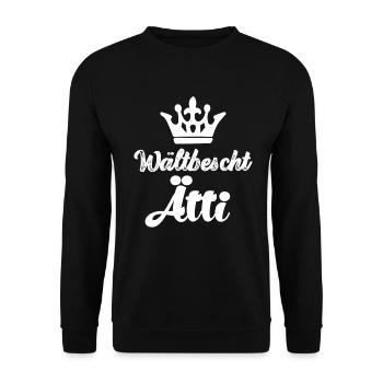 Wältbescht Ätti Schweiz Opa Schweizer Opi Großpapa - Unisex Pullover - Schwarz - Vorne - Alina (178cm) & Michal (187cm)