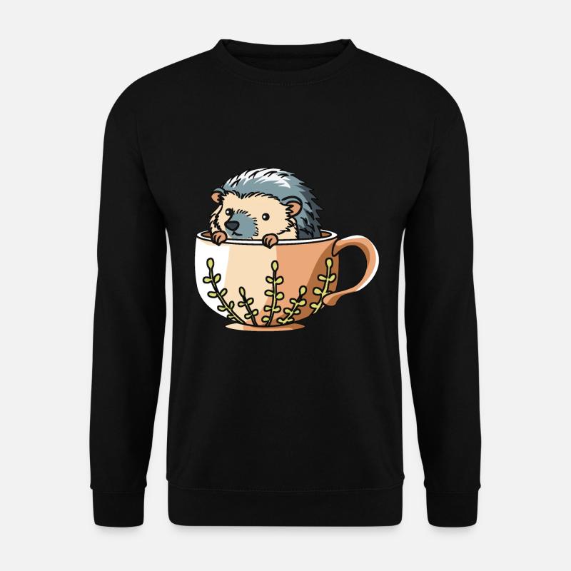 Igel mit Krug - Unisex Pullover - Schwarz