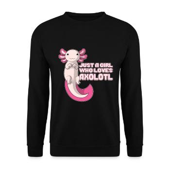 Cute Axolotl | just a Boy who loves Axolotl - Unisex Sweatshirt - black - Front - Alina (178cm) & Michal (187cm)