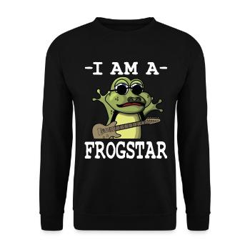 Je suis un Frogstar Frog Pun - Sweat-shirt Unisexe - noir - Devant - Alina (178cm) & Michal (187cm)