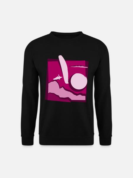 Paragliding paper cut paraglider pink - Unisex Sweatshirt - black