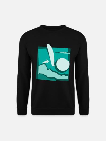 Paragleiter Papierschnitt Gleitschirm türkis - Unisex Pullover - Schwarz