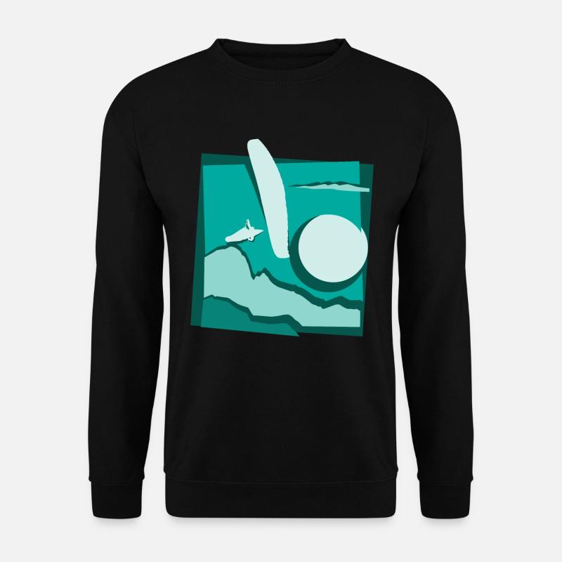 Paragleiter Papierschnitt Gleitschirm türkis - Unisex Pullover - Schwarz