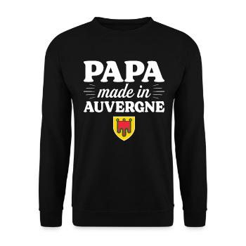 Papa Made In Auvergne - Homme Papa Auvergnat - Sweat-shirt Unisexe - noir - Devant - Alina (178cm) & Michal (187cm)