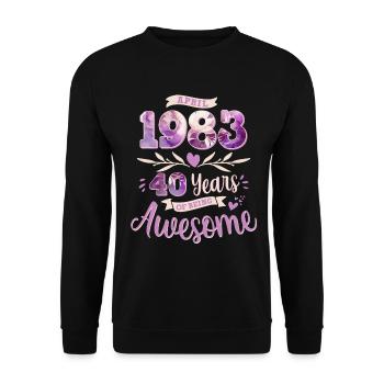 April 1983 Born 40 years birthday woman - Unisex Sweatshirt - black - Front - Alina (178cm) & Michal (187cm)