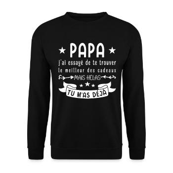 Dad, I've been trying to find you the best gift - Unisex Sweatshirt - black - Front - Alina (178cm) & Michal (187cm)