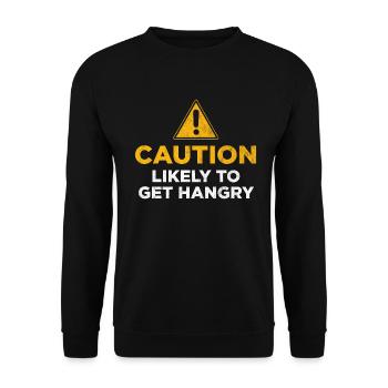 Achtung Wahrscheinlich Hangry bekommen - Unisex Pullover - Schwarz - Vorne - Alina (178cm) & Michal (187cm)