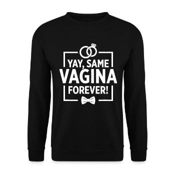 T-shirt homme drôle yay même vagin toujours marié f - Sweat-shirt Unisexe - noir - Devant - Alina (178cm) & Michal (187cm)