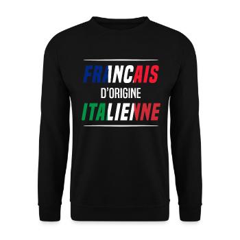 Français d'origine italienne - Sweat-shirt Unisexe - noir - Devant - Alina (178cm) & Michal (187cm)