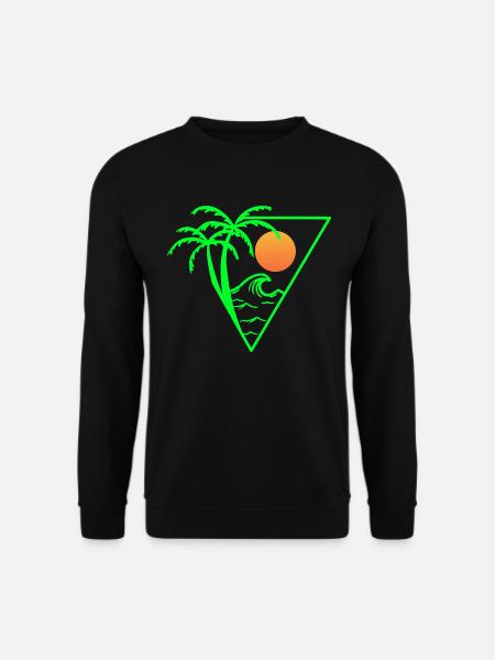 Summer vibes - sunset, palm trees and the sea - Unisex Sweatshirt - black