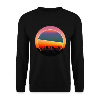 Abend in Los Angeles - Unisex Pullover - Schwarz - Vorne - Alina (178cm) & Michal (187cm)