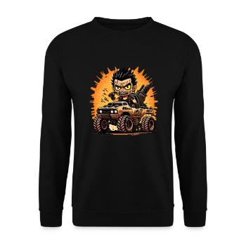 Crazy post apocalyptic boy - Unisex Sweatshirt - black - Front - Alina (178cm) & Michal (187cm)