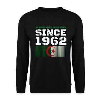 Les Algériens vivent libres depuis 1962 - Sweat-shirt Unisexe - noir - Devant - Alina (178cm) & Michal (187cm)