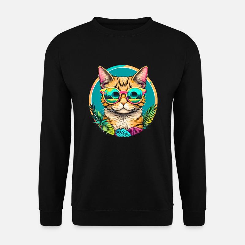 Tropische Katze - Unisex Pullover - Schwarz
