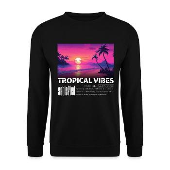Tropical Vibes Satisfied - Unisex Sweatshirt - black - Front - Alina (178cm) & Michal (187cm)