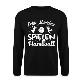 Echte Mädchen spielen Handball - Sweat-shirt Unisexe - noir - Devant - Alina (178cm) & Michal (187cm)