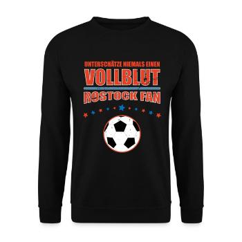 Vollblut - Rostock Fan | Retro Vintage Fußball - Unisex Pullover - Schwarz - Vorne - Alina (178cm) & Michal (187cm)