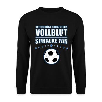 Vollblut - Schalke Fan Geschenk | Retro Fußball - Unisex Pullover - Schwarz - Vorne - Alina (178cm) & Michal (187cm)