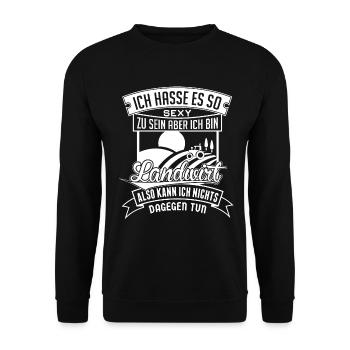 Landwirt Bauer Agrar Sexy - Unisex Pullover - Schwarz - Vorne - Alina (178cm) & Michal (187cm)