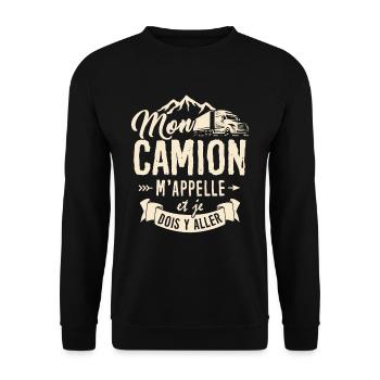 Tshirt pour Routier - Mon Camion m'appelle - Sweat-shirt Unisexe - noir - Devant - Alina (178cm) & Michal (187cm)