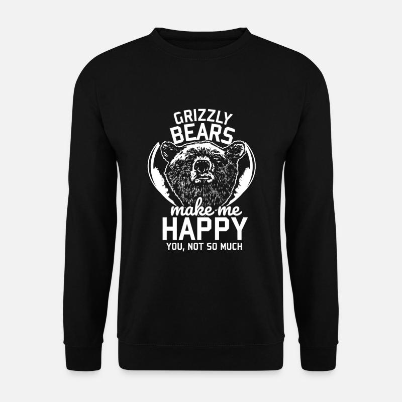 Bär Grizzly Teddybär Zoo Geschenk Raubtier Fell - Unisex Pullover - Schwarz