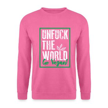 unfuck the world go vegan - Sweat-shirt Unisexe - rose - Devant