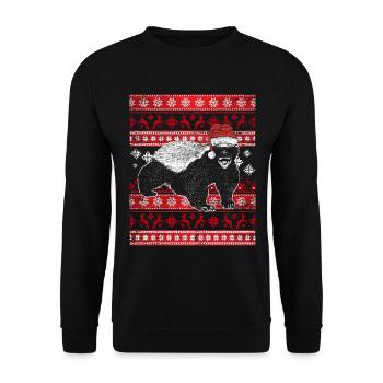 Ugly Christmas Honigdachs - Sweat-shirt Unisexe - noir - Devant - Alina (178cm) & Michal (187cm)