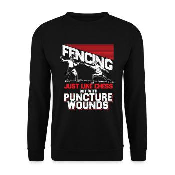 Fencing Chess Duel Fight Gift Saber Tactics - Unisex Sweatshirt - black - Front - Alina (178cm) & Michal (187cm)