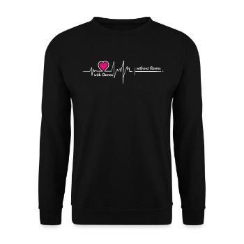 Azores Azores Portugal Heart Line Heart Heartbeat - Unisex Sweatshirt - black - Front - Alina (178cm) & Michal (187cm)