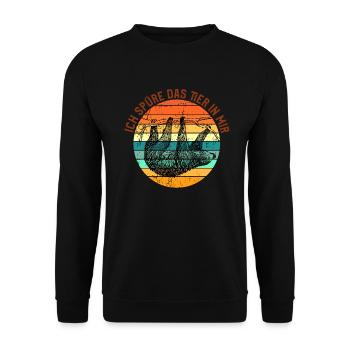 Ich Spüre das Tier in mir - Es ist ein Faultier - Unisex Pullover - Schwarz - Vorne - Alina (178cm) & Michal (187cm)
