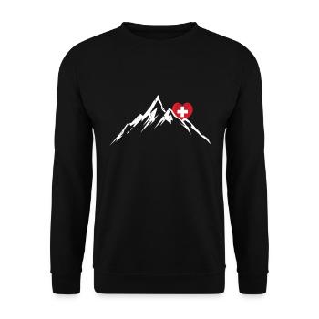 Schweizer Berge - Unisex Pullover - Schwarz - Vorne - Alina (178cm) & Michal (187cm)