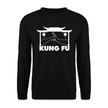 Kung Fu Kampfsport - Unisex Pullover - Schwarz - Vorne - Alina (178cm) & Michal (187cm)