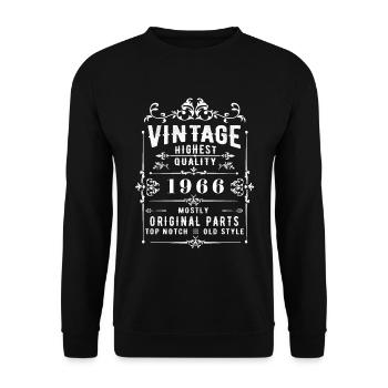Vintage 1966 - Unisex Pullover - Schwarz - Vorne - Alina (178cm) & Michal (187cm)