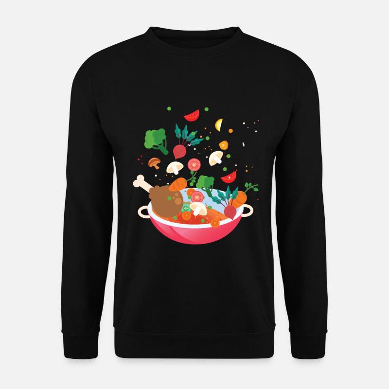 Wok mit Gemüse - Unisex Pullover - Schwarz