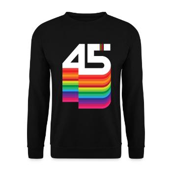 45 Jahre "Geburtstag" - Unisex Pullover - Schwarz - Vorne - Alina (178cm) & Michal (187cm)