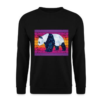 panda - Unisex Sweatshirt - black - Front - Alina (178cm) & Michal (187cm)