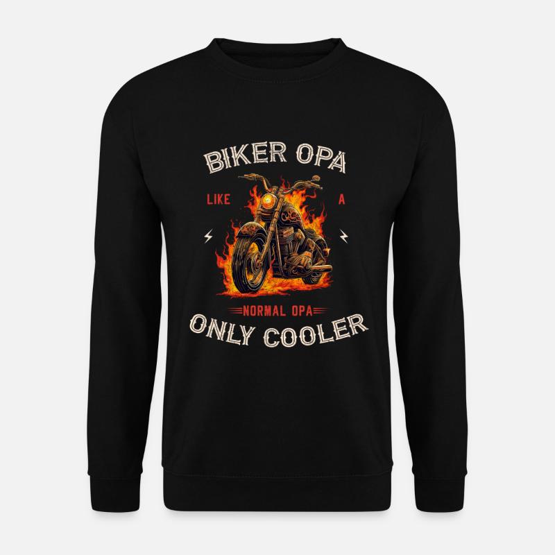 Motorradfahrer Biker Opa - Unisex Pullover - Schwarz