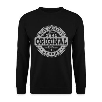 83. Geburtstag Original 1941 Vintage-Geschenk - Unisex Pullover - Schwarz - Vorne - Alina (178cm) & Michal (187cm)