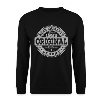 41e Anniversaire Original 1983 Vintage Cadeau - Sweat-shirt Unisexe - noir - Devant - Alina (178cm) & Michal (187cm)