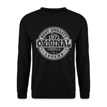 53e Anniversaire Original 1971 Vintage Cadeau - Sweat-shirt Unisexe - noir - Devant - Alina (178cm) & Michal (187cm)
