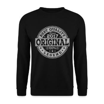 7e Anniversaire Original 2017 Vintage Cadeau - Sweat-shirt Unisexe - noir - Devant - Alina (178cm) & Michal (187cm)