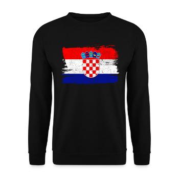 Kroatien Flagge Flagge Frieden Vintage - Unisex Pullover - Schwarz - Vorne - Alina (178cm) & Michal (187cm)