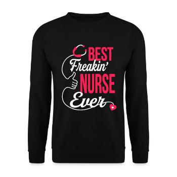Best Freakin Nurse Ever - Unisex Sweatshirt - black - Front - Alina (178cm) & Michal (187cm)