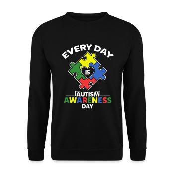 Every Day Is Autism Awareness - Unisex Sweatshirt - black - Front - Alina (178cm) & Michal (187cm)