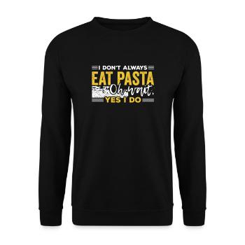 Nudeln Pasta noodles Penne Spaghetti Geschenk - Unisex Pullover - Schwarz - Vorne - Alina (178cm) & Michal (187cm)