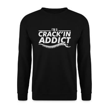 Crack Addicts Chiropraktiker Wirbelsäule Geschenk - Unisex Pullover - Schwarz - Vorne - Alina (178cm) & Michal (187cm)