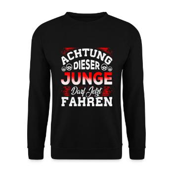 Führerschein bestanden Fahrprüfung Fahranfänger - Unisex Pullover - Schwarz - Vorne - Alina (178cm) & Michal (187cm)