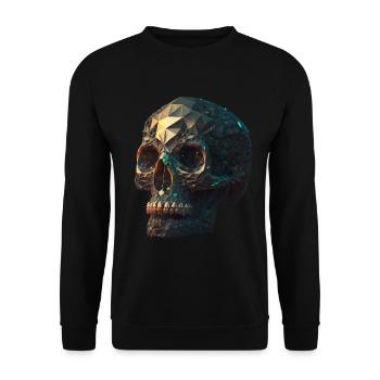 Kristallschädel Crystal Skull - Unisex Sweatshirt - black - Front - Alina (178cm) & Michal (187cm)
